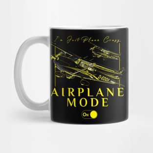 Pilot C172 Flying Gift Airplane Mode T-Shirt I'm just plane crazy yellow version Mug